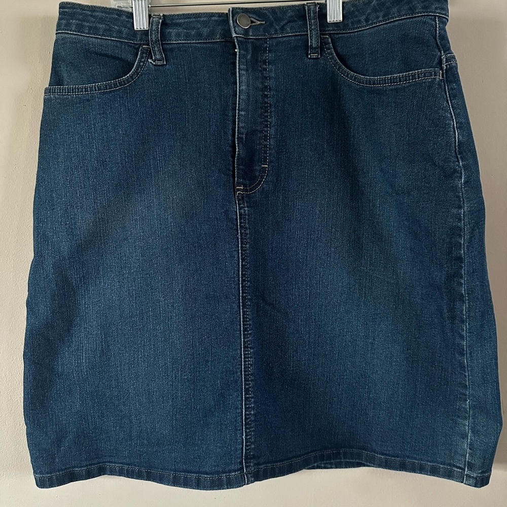 Lee Blue A-line Midi Skirt